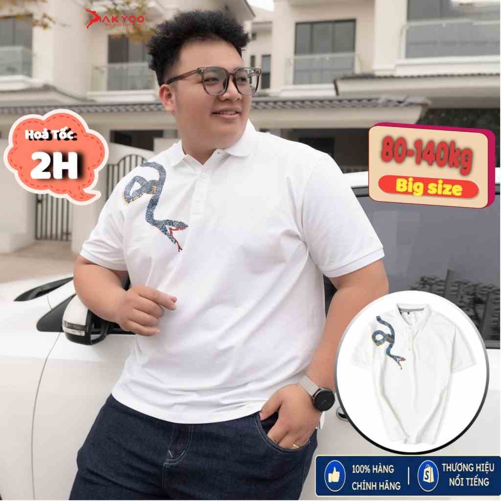 [Mã BMLTB35 giảm đến 35K đơn 99K] Áo Polo Big Size Nam 80 - 140kg Akyoo,Áo Polo Nam Đẹp Cho Người Mập, PL PL IN HT A1