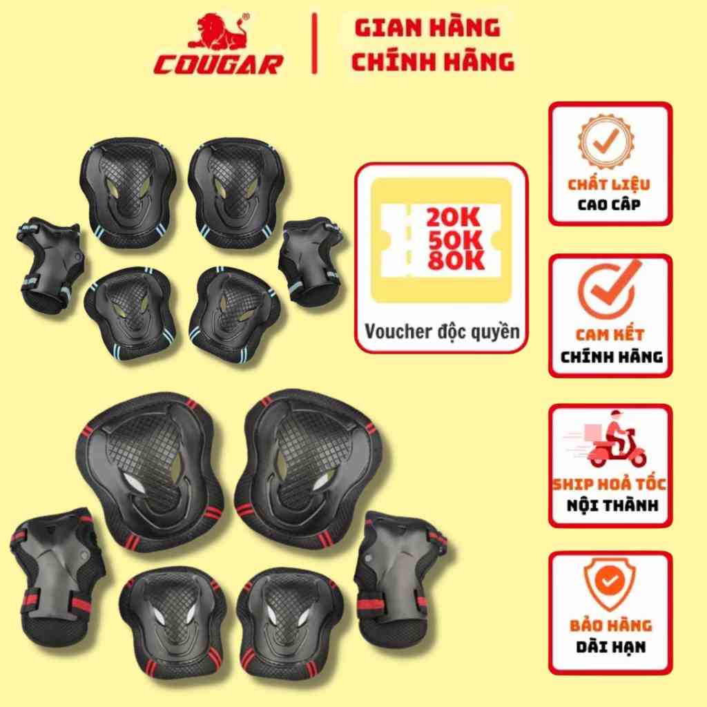 Bộ Bảo Vệ Tay Chân Cougar- Flying Eagle BKB Cao Cấp Bảo Hộ Khủy Tay, Đầu Gối Khi Chơi Thể Thao