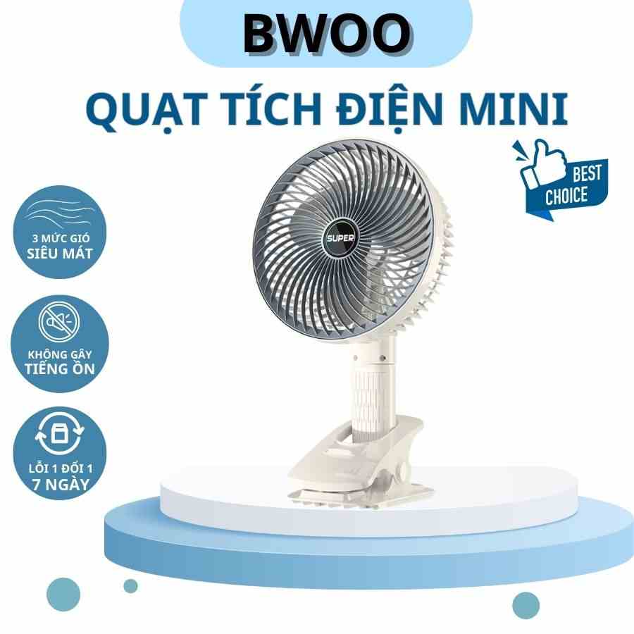 Quạt Tích Điện Mini Gấp Gọn 3 In1, Quạt Kẹp Bàn Sạc Pin Tiện Dụng 3 Mức Gió Kèm Giá Đỡ Điện Thoại Bảo Hành Chính Hãng