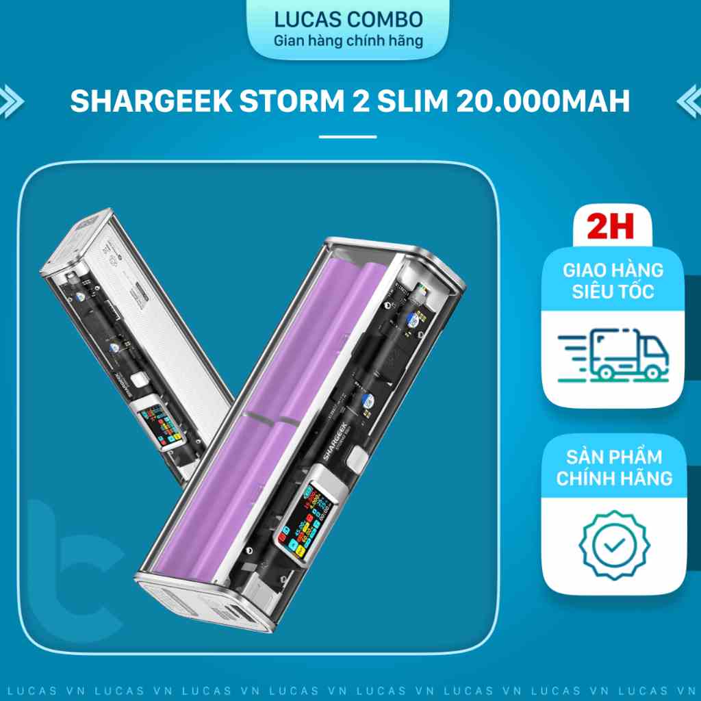 Sạc Dự Phòng Shargeek Storm 2 Slim 20.000mAh - Hàng Chính Hãng