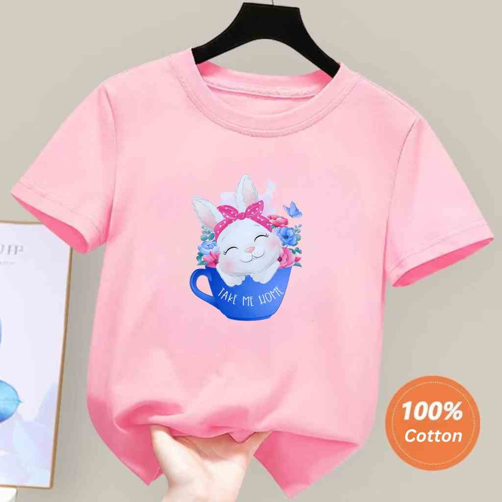 Áo thun cộc tay cho bé trai bé gái BEDDEP KIDS CLOTHES hình thỏ đáng yêu basic từ 10-30kg hàng chính hãng