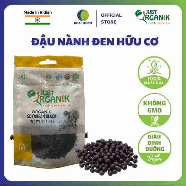 Đậu Nành Đen Đậu Tương Hữu Cơ Just Organik Nhập Khẩu Ấn Độ - 50g