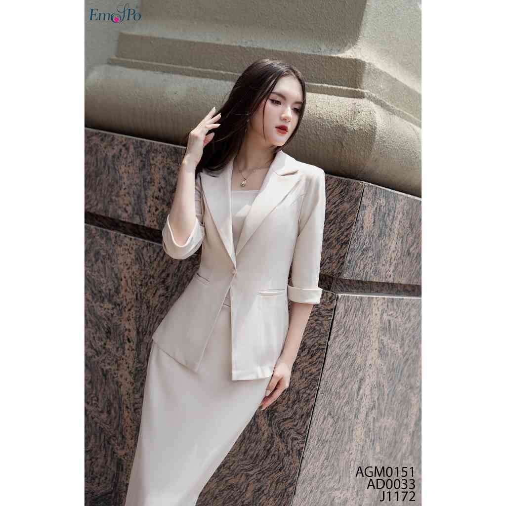 [Mã BMLTB200 giảm đến 100K đơn 499K] Áo khoác blazer công sở tay lơ vê EMSPO AGM0151