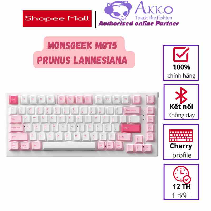 [Mã BMLTB35 giảm đến 35K đơn 99K] Bàn phím cơ MonsGeek MG75 Prunus Lannesiana (White LED / AKKO sw v3)