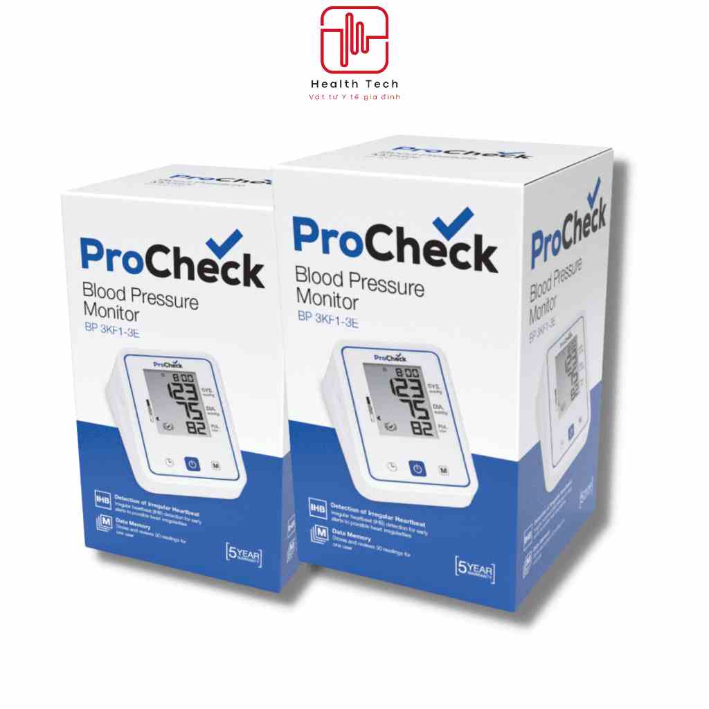 Máy đo huyết áp, nhịp tim tự động ProCheck 3KFl-3E Công nghệ Gentle+, IHB phát hiện rối loạn nhịp tim - Healthtech