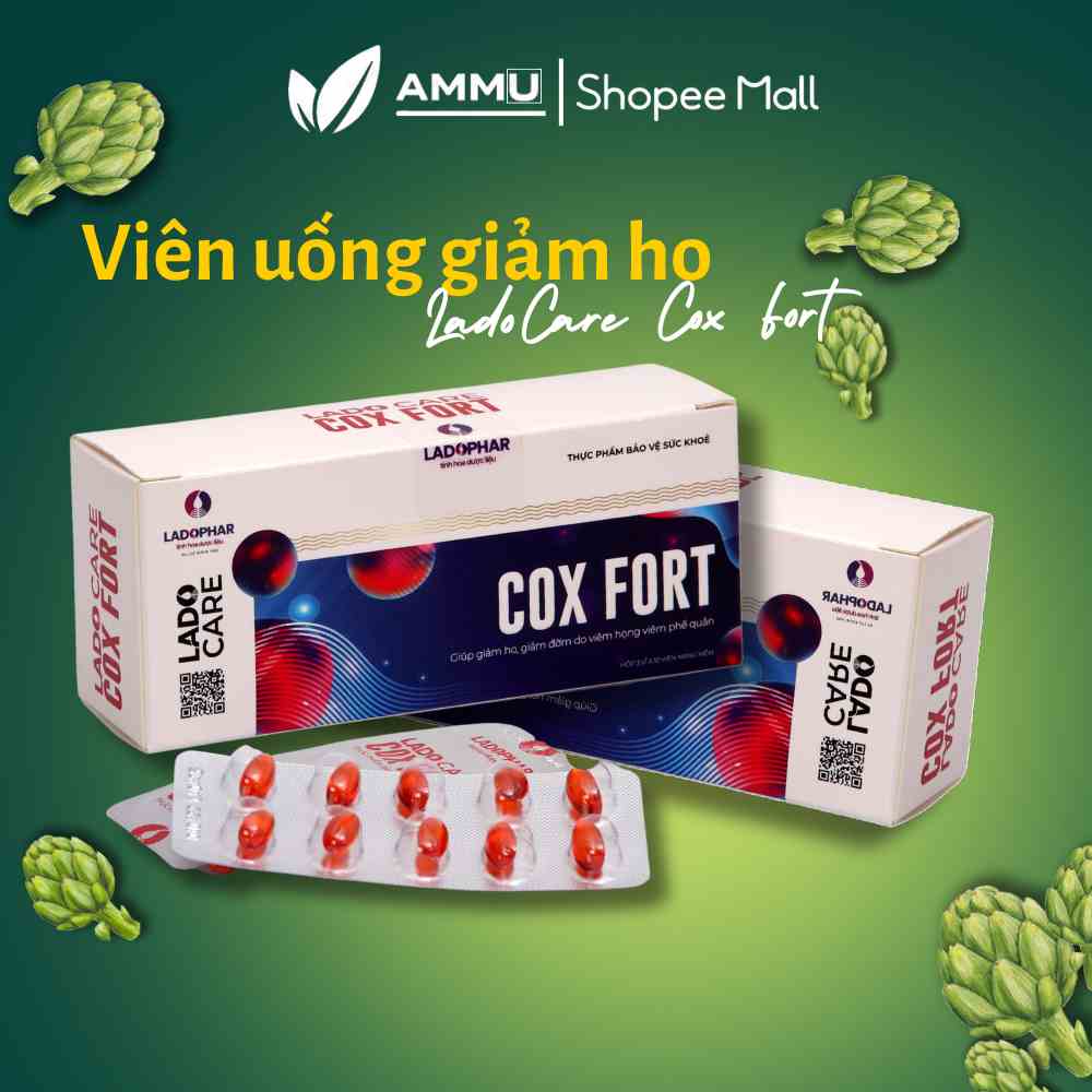 [Mã BMLTB35 giảm đến 35K đơn 99K] Viên nang mềm Lado Care Cox Fort Ladophar - hỗ trợ giảm ho