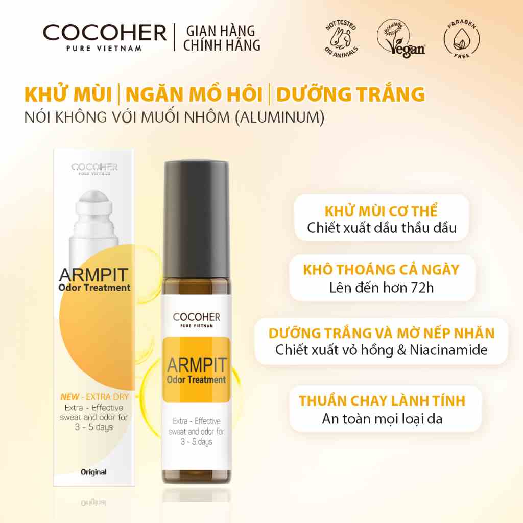 Thanh Khử Mùi Hôi Nách Hữu Cơ Armpit Cocoher 10ml - Cho Xem Hàng Và Che Tên Sản Phẩm