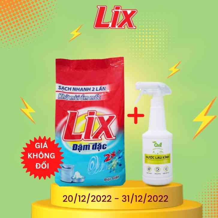 Bột giặt Lix Extra đậm đặc 5,5Kg ED557 gấp đôi sức mạnh làm sạch mọi vết bẩn, khử mùi ẩm mốc cho giặt tay và máy