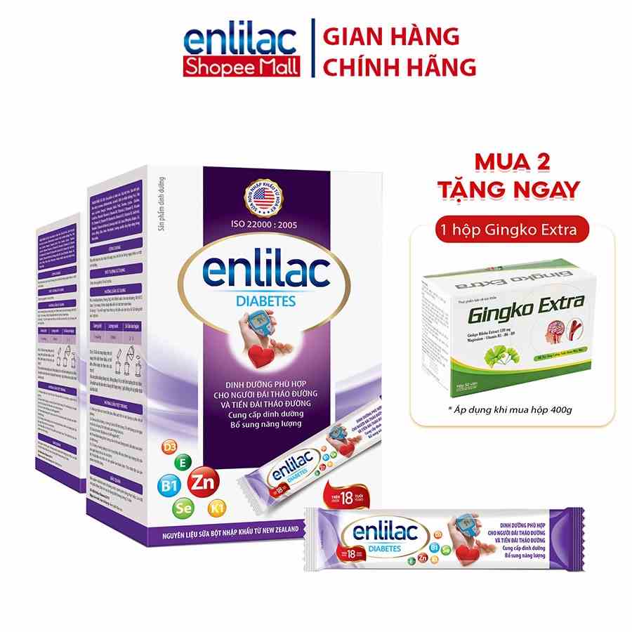 Hộp Sữa Bột Enlilac Diabetes - Dành Cho Người Tiểu Đường - Hộp 400g