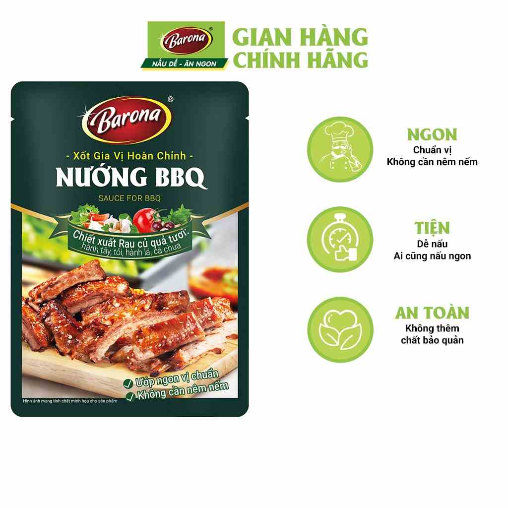 Gia Vị Nướng BBQ Barona 80g ướp ngon chuẩn vị không cần nêm nếm