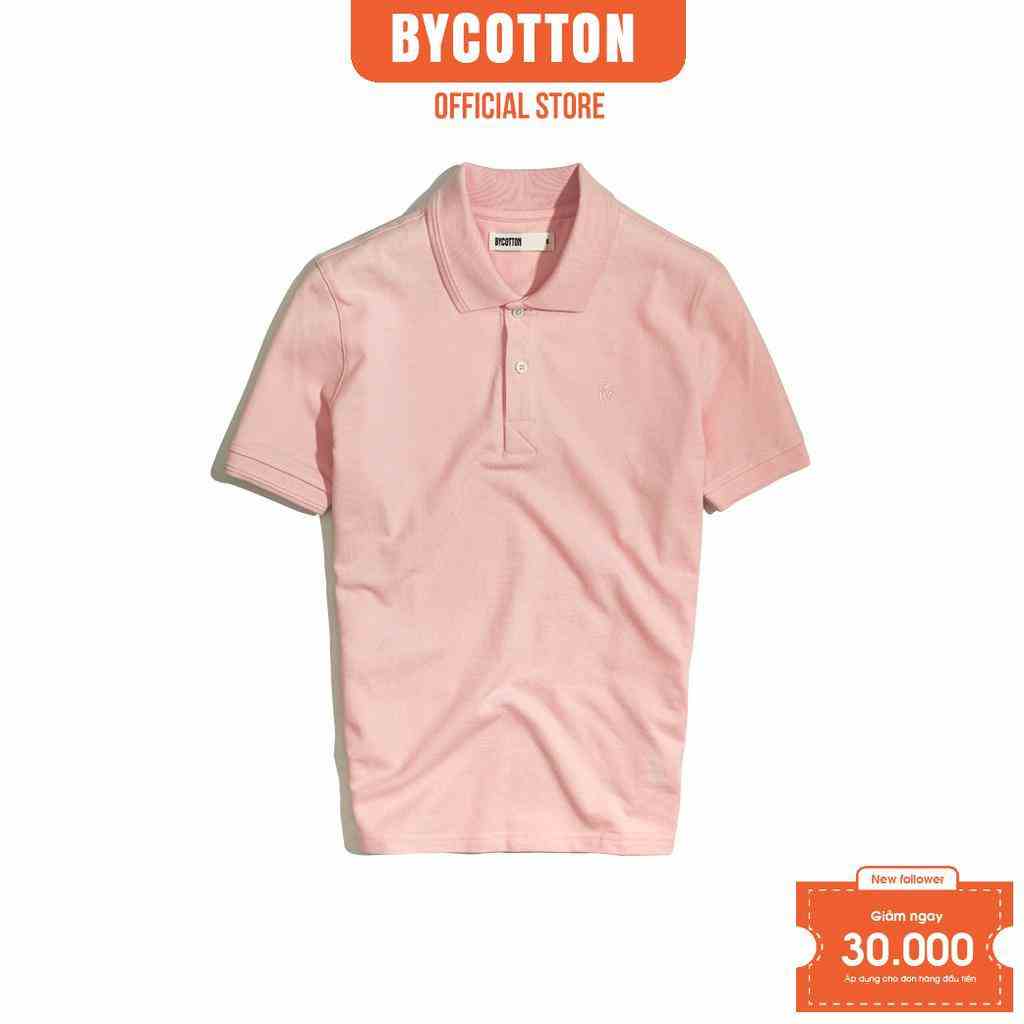 [Mã BYCO300T8 giảm 30% đơn 0K] Áo Thun Nam Polo Cổ Bẻ Hồng BY COTTON Light Pink Basic Polo