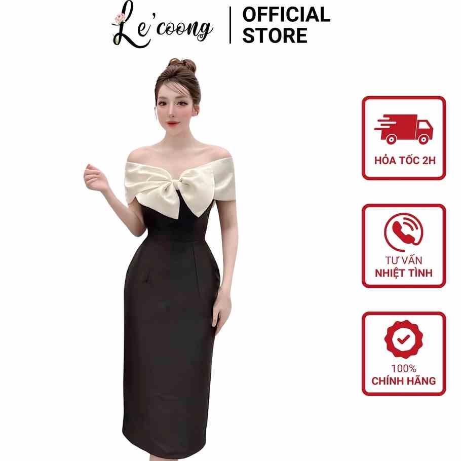 Váy Dự Tiệc Body LECOONG V186 Tapta Nơ Ngực Sang Trọng