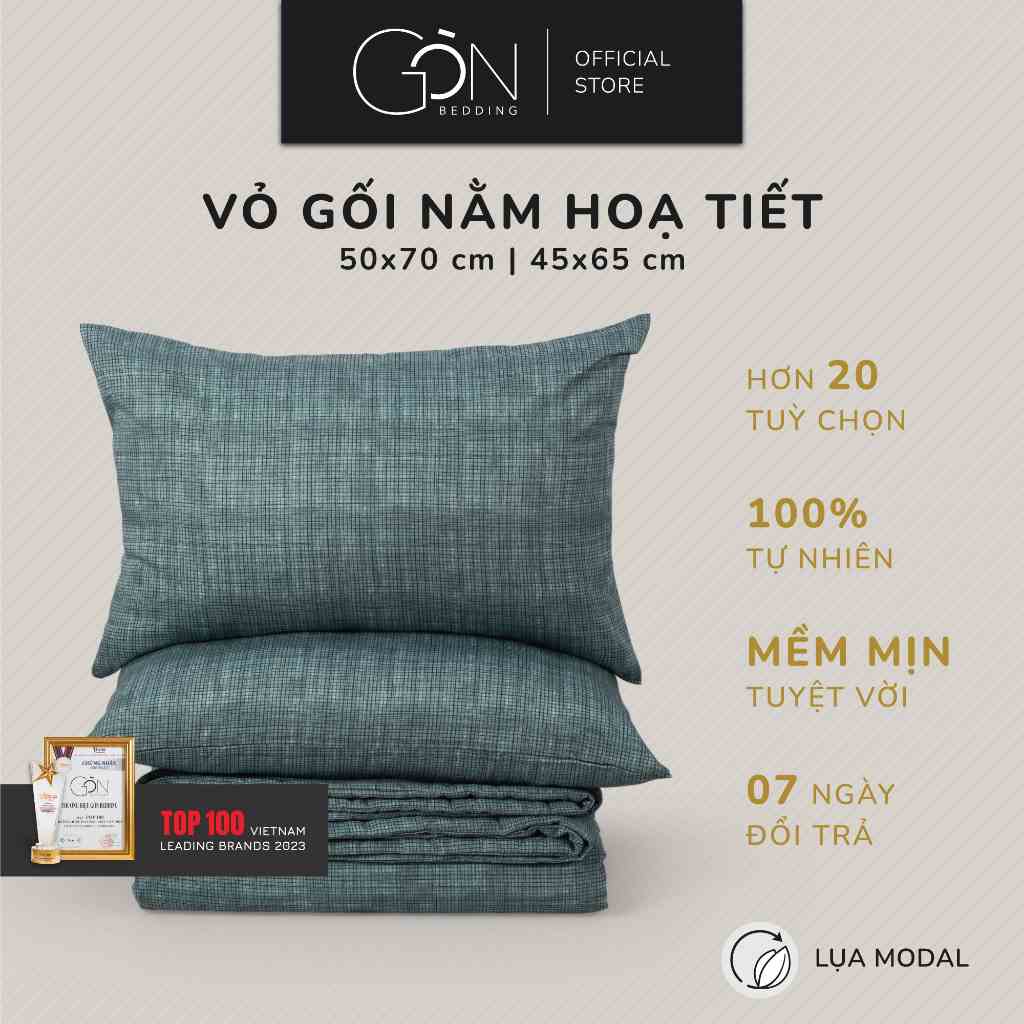 [Nhiều mẫu] 01 Vỏ Gối Nằm Gòn Bedding Lụa Modal Hàn Quốc 50x70 cm Hoạ Tiết