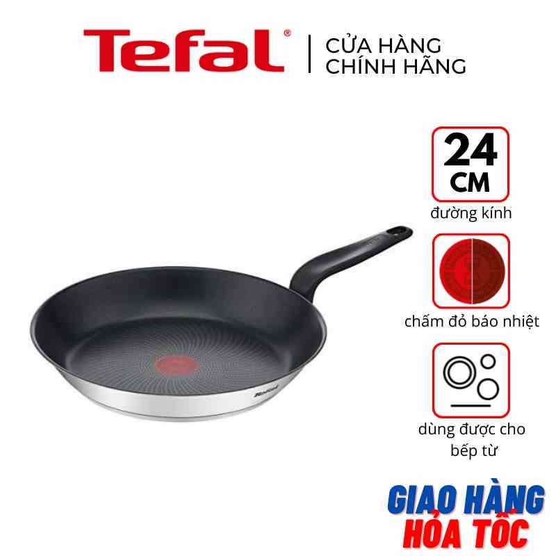 Chảo chiên inox 24cm chống dính đế từ đáy cạn Tefal Primary E3090404 - Hàng chính hãng