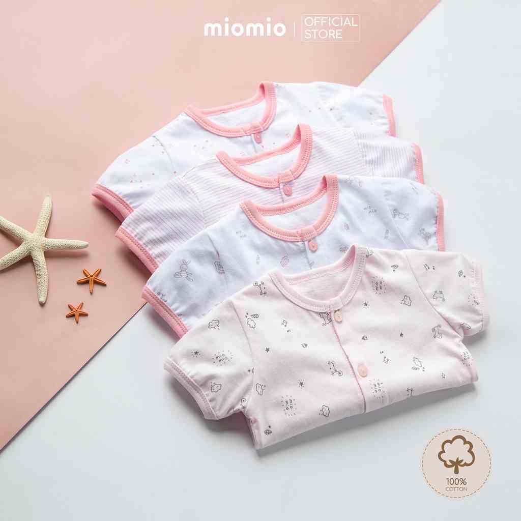 Combo 4 Áo Tay Cộc Sơ Sinh MIOMIO Vải Cotton Cho Bé Trai, Bé Gái (Từ 0 - 24 Tháng) Thiết Kế Mùa Hè | Thoáng Mát Dễ Chịu