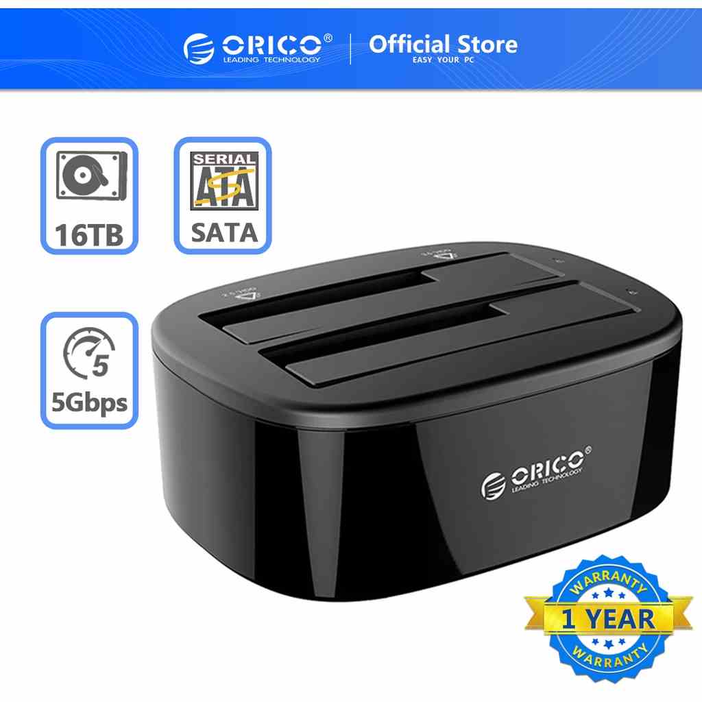 Đế gắn ổ cứng đôi Orico 2.5 3.5 3.5 sang USB 3.0 HDD 32TB thích hợp cho Windows Mac OS(6228US3)
