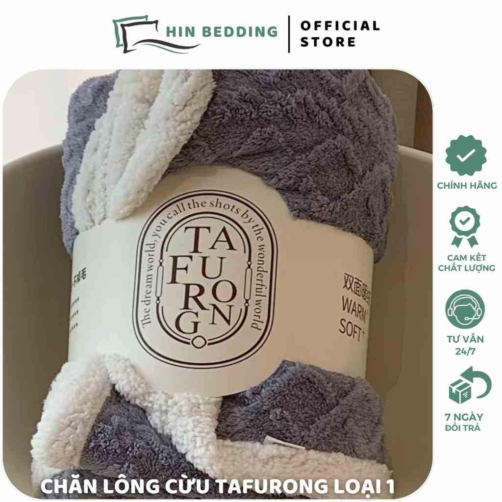 Chăn Len Lông Cừu TAFURONG, Chăn Lông Cừu HIN BEDDING Cao Cấp Siêu Ấm Siêu Mềm Mịn Loại 1 Kích Thước 2mx2m3