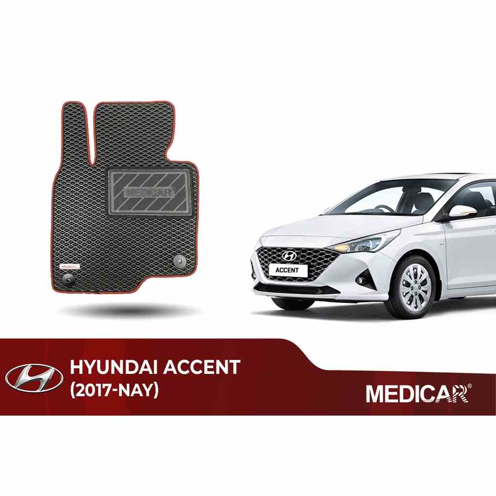 Thảm lót sàn ô tô Medicar xe Hyundai Accent (2017 - hiện tại), chống nước, không mùi, ngăn bụi bẩn