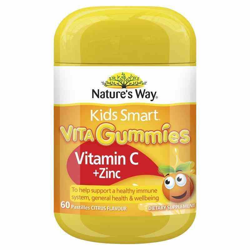 Kẹo Dẻo Vitamin C Kẽm Gummies Natures Way Bổ Sung Vitamin C Và Kẽm Cho Bé, Hộp 60 Viên/120 viên