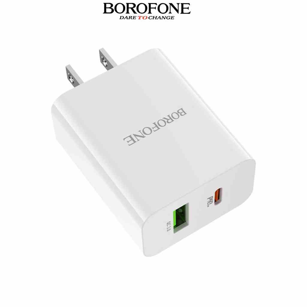 Củ sạc nhanh PD20W Borofone BA56 có 2 cổng sạc USB và Type-C - Chính hãng