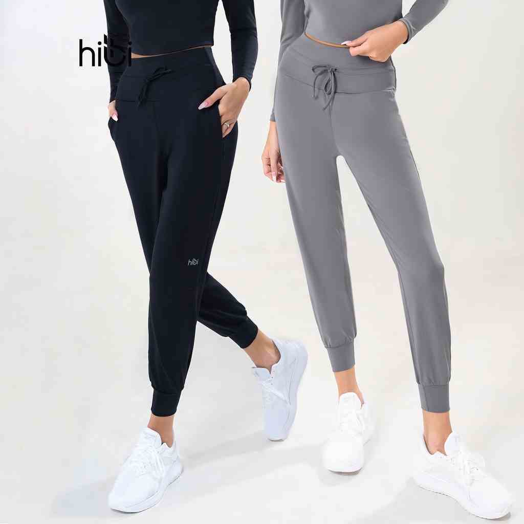 Quần Jogger tập Yoga Gym Hibi Sports QD314 Size Mới, Kiểu Jogger thắt dây có túi , Lưng Cao Tôn Dáng