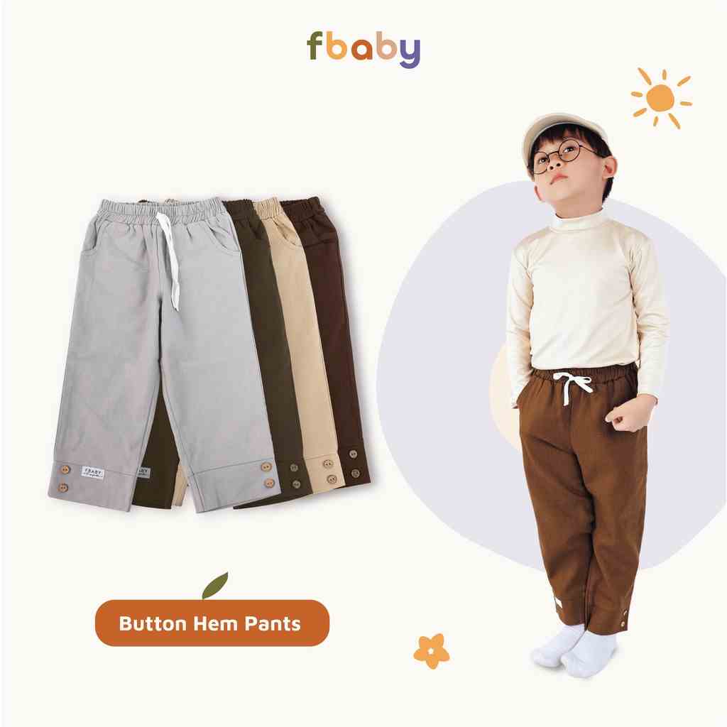 Quần dài bé trai gấu đính cúc Fbaby  FQ001