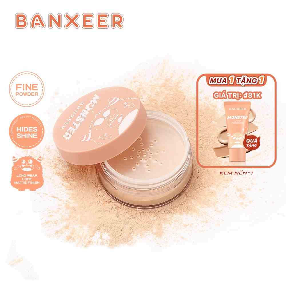 Phấn phủ BANXEER 10g kiềm dầu lâu trôi chống nước và làm sáng màu da