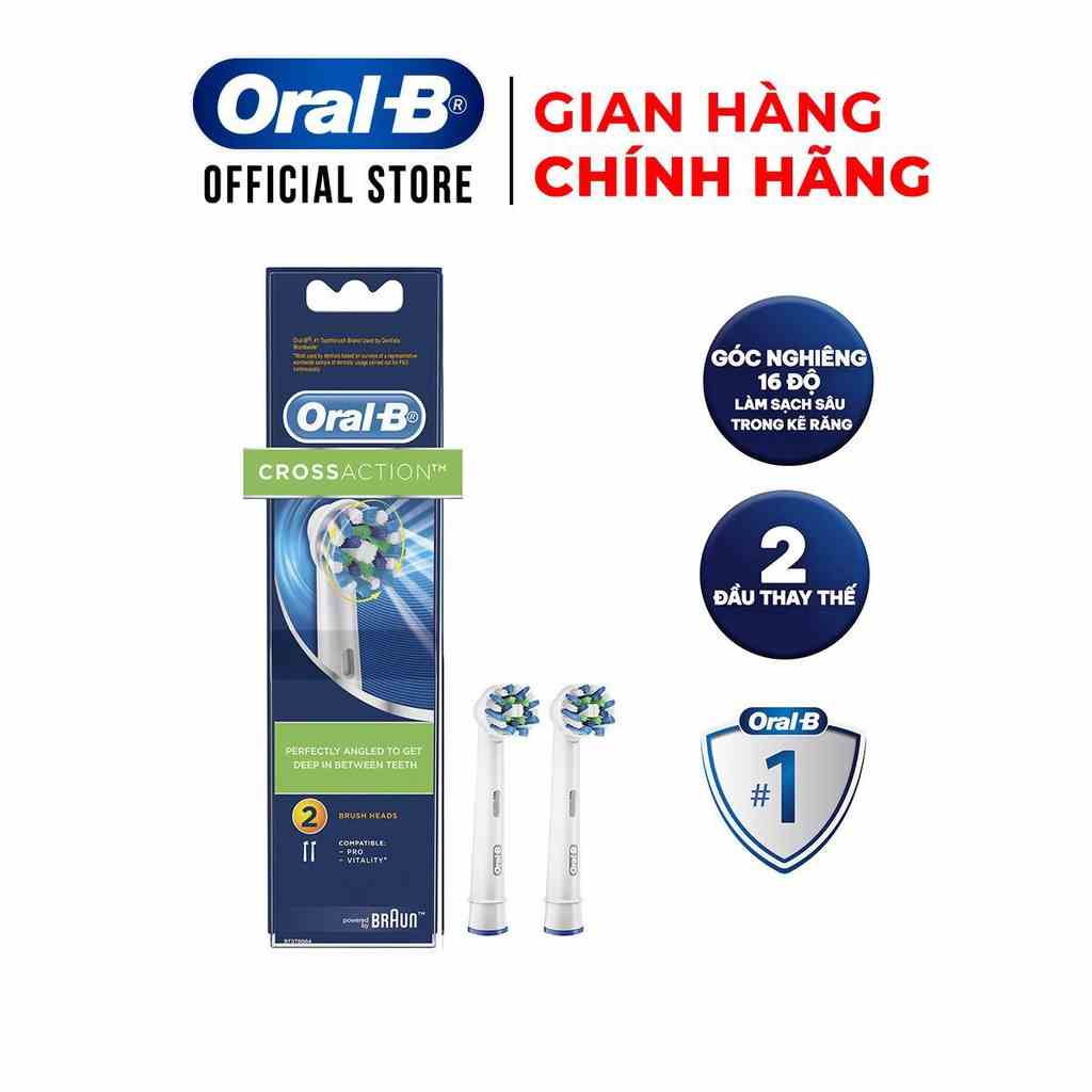 Đầu bàn chải Oral-B CrossAction- Hàng chính hãng 100%