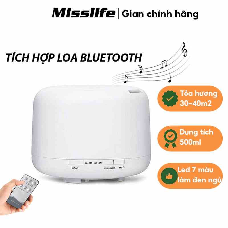 Máy xông tinh dầu Misslife tích hợp loa BLuetooth dung tích 500ml