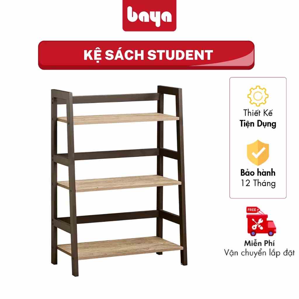 Kệ Sách BAYA STUDENT Chất Liệu MFC Và Kim Loại Chắc Chắn, Màu Sắc Nâu/Đen Kích Thước D64xW34xH94 2001076