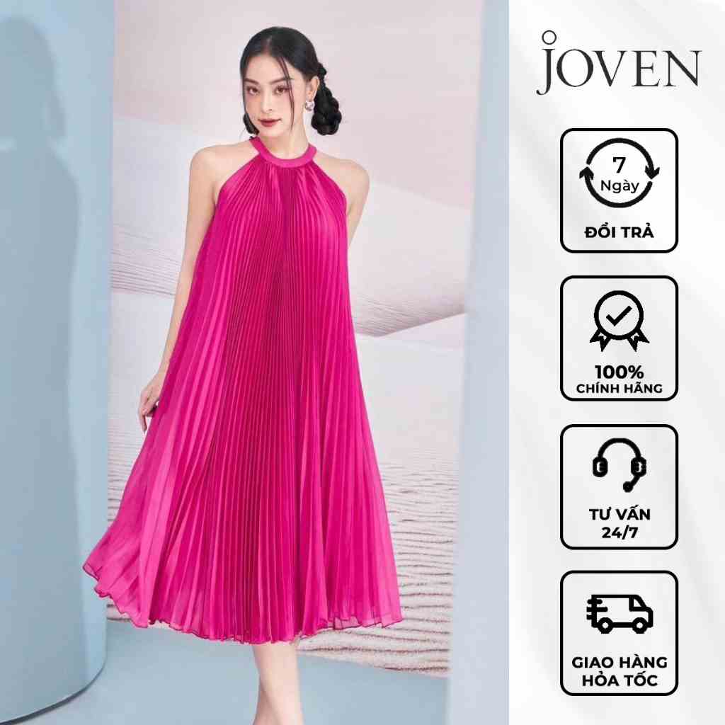 Đầm yếm dập ly sen mint Joven