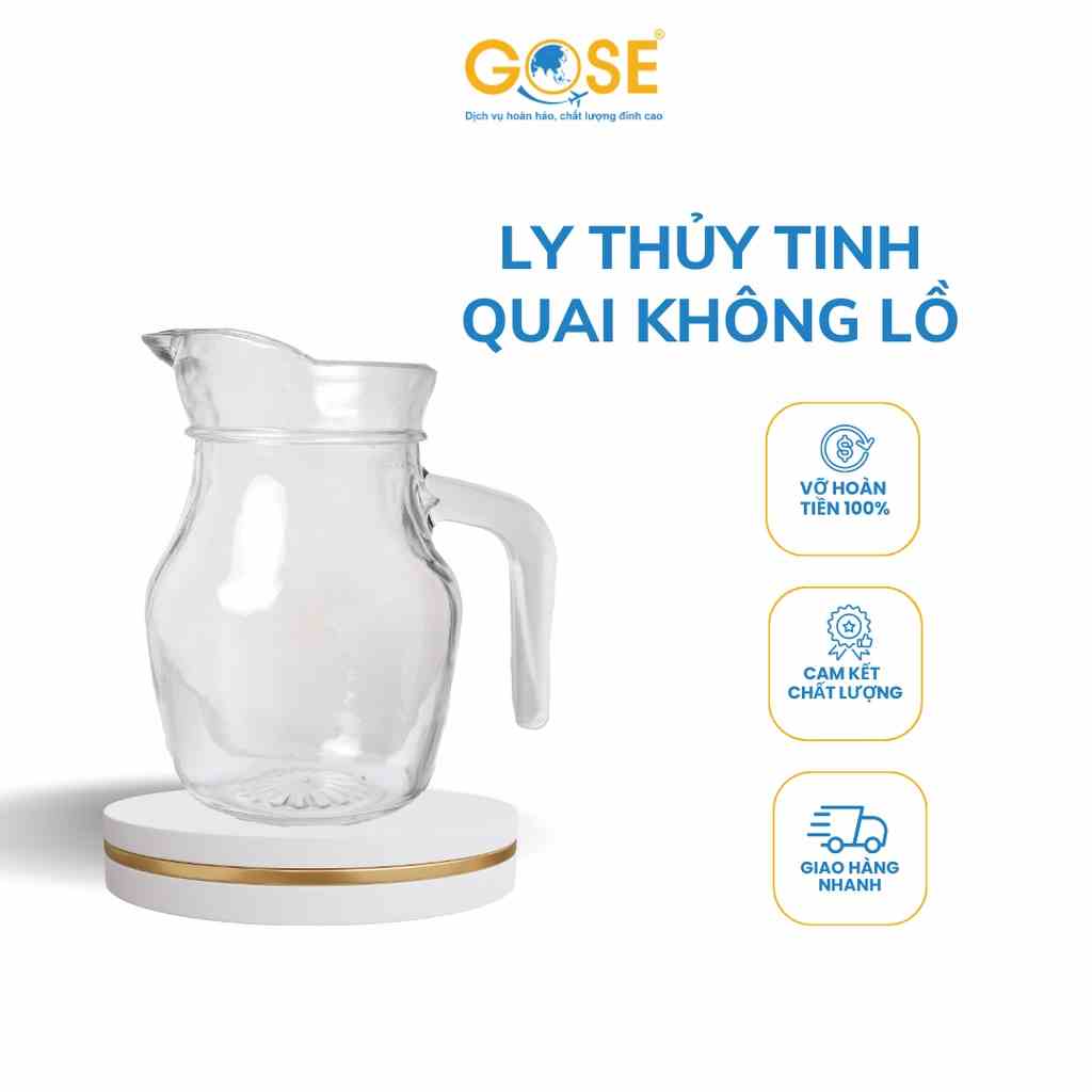 [Mã BMLTB35 giảm đến 35K đơn 99K] Ly thủy tinh có quai 500ml GOSE đựng trà sữa nước ép sinh tố khổng lồ