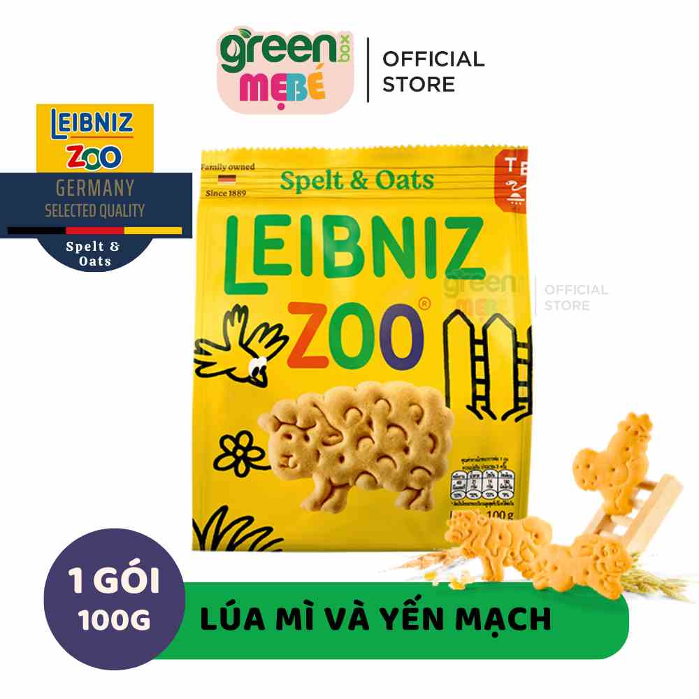 [Mã BMLTA35 giảm đến 35K đơn 99K] Bánh qui lúa mì và yến mạch hình thú Leibniz Zoo Đức 100g đồ ăn nhẹ cho bé