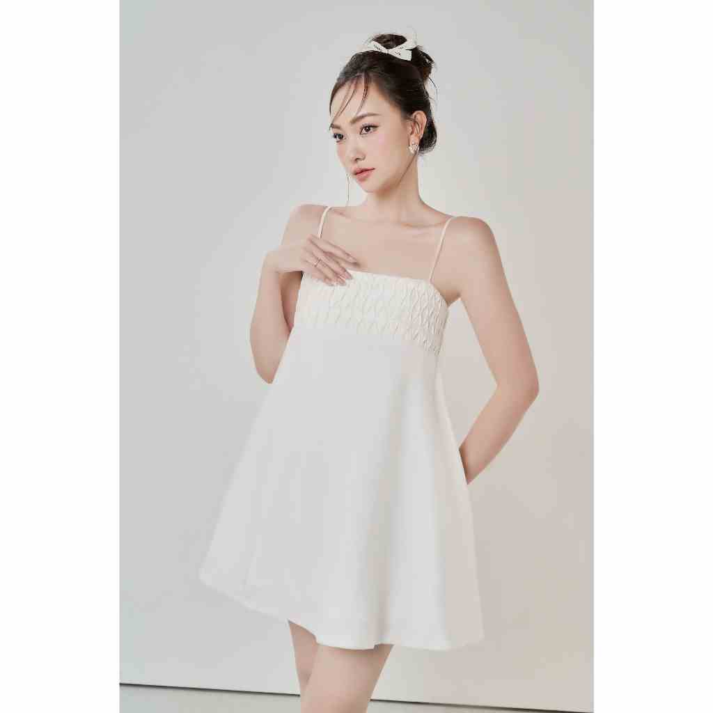 Đầm babydoll dây xếp ly , Peace House Clothing