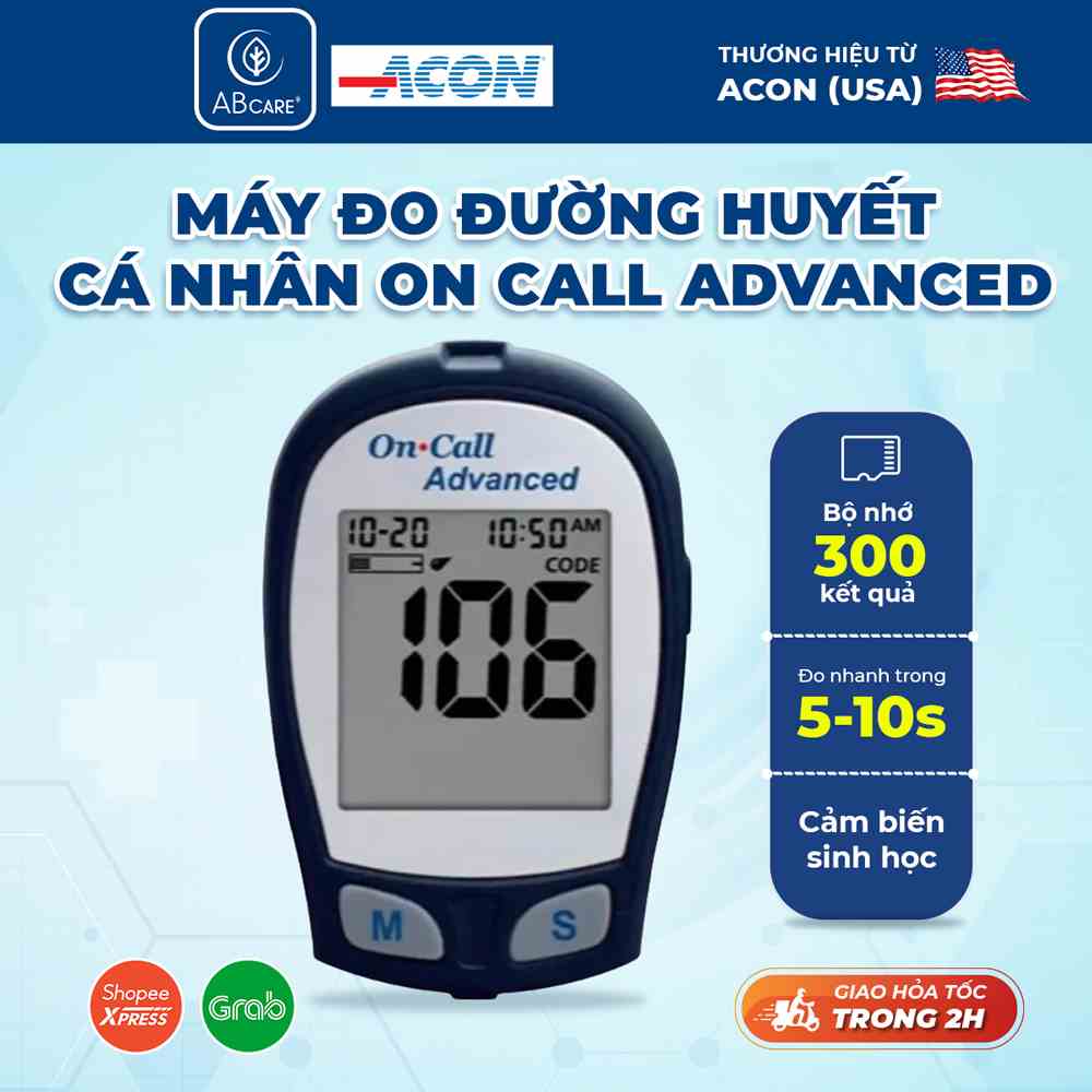 Máy đo đường huyết On Call Advanced chính hãng kèm 25 que