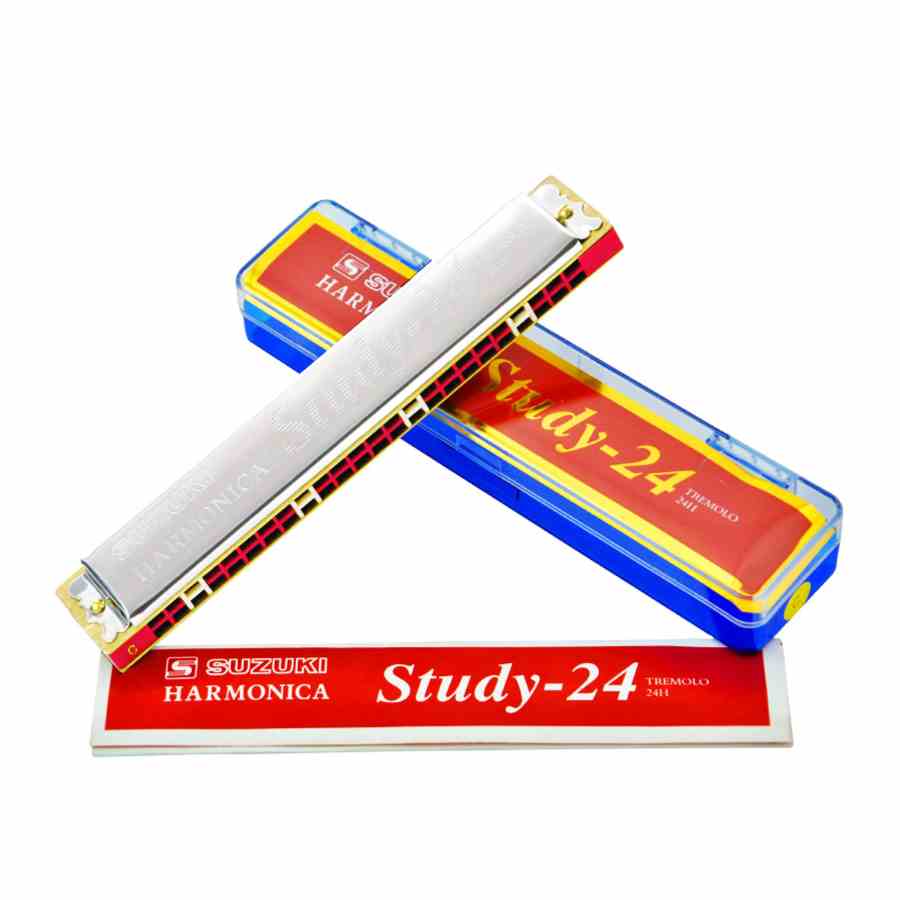 Kèn Harmonica - Suzuki Study-24 (Study 24) Tremolo 24H - Màu bạc