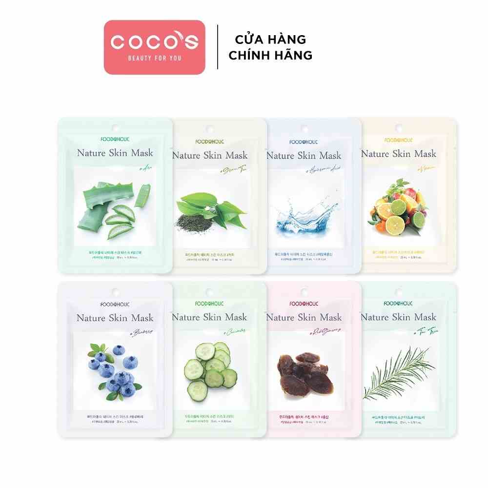 Mặt Nạ Foodaholic Nature Skin Mask Thiên Nhiên Dưỡng Ẩm Giảm Mụn Trắng Da Hàn Quốc 23g (NEW 2023)