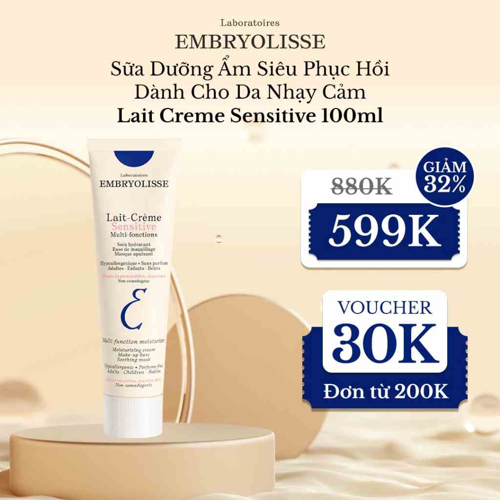 Sữa Dưỡng Ẩm Siêu Phục Hồi Dành Cho Da Nhạy Cảm Lait Creme Sensitive 100ml