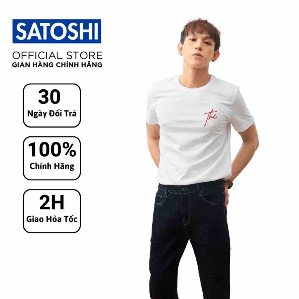 [Mã BMLTB200 giảm đến 100K đơn 499K] | Satoshi | Áo thun nam in chữ cao cấp chất vải cotton thoáng mát