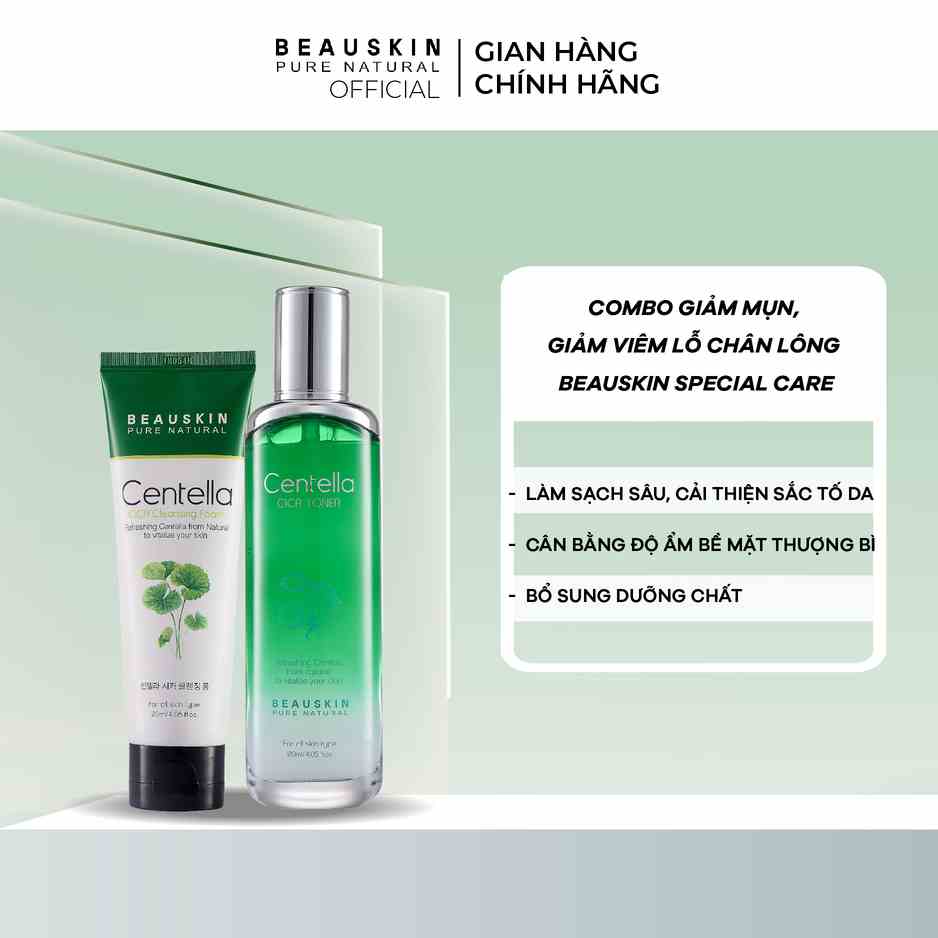 Combo Giảm Mụn, Giảm Viêm Lỗ Chân Lông BEAUSKIN Special Care An Toàn Hiệu Quả Sau 06 Tuần