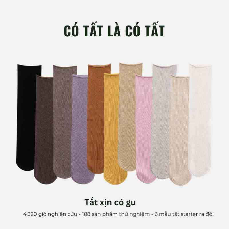 Tất Nhún Cao Cổ Nữ Có Tất chất cotton spandex siêu co giãn, nhiều màu thời trang - CANDIES