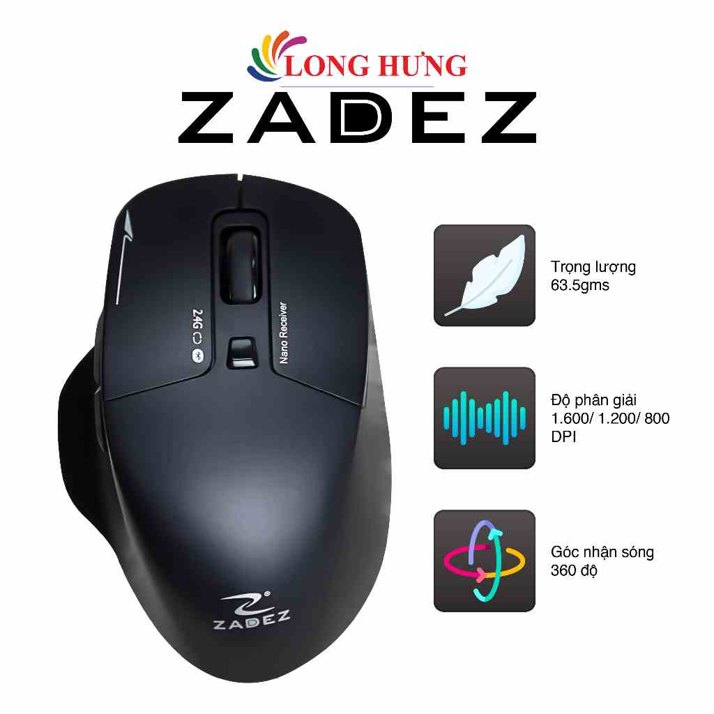 Chuột không dây Bluetooth Zadez Dual Silent M-352 - Hàng chính hãng