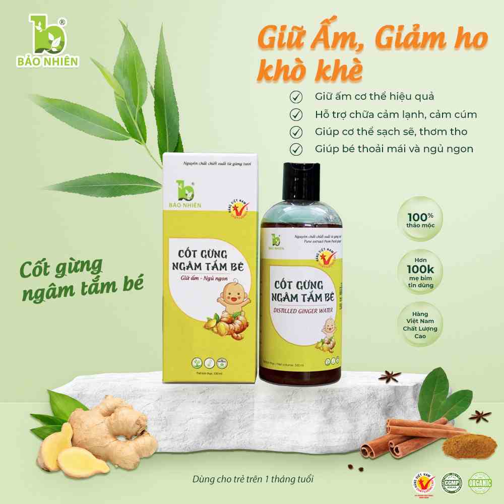 Cốt gừng pha nước tắm bé Bảo NHIÊN 330ml