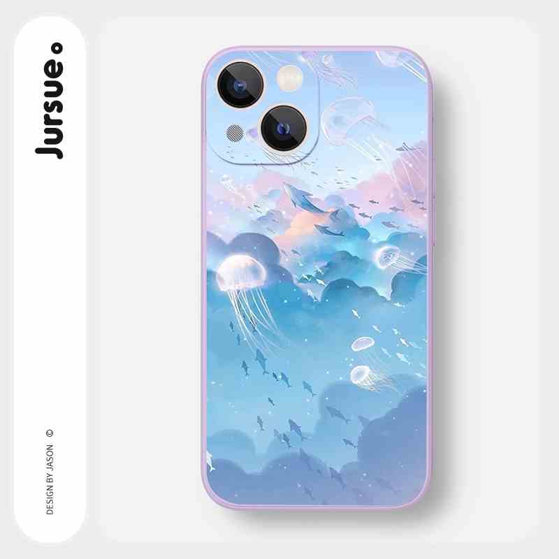 Ốp lưng JURSUE mềm viền vuông hình dễ thương đẹp Cho iPhone 14 13 12 11 Pro Max SE 2020 X XR XS 8 7 ip 6S 6 Plus Y1974