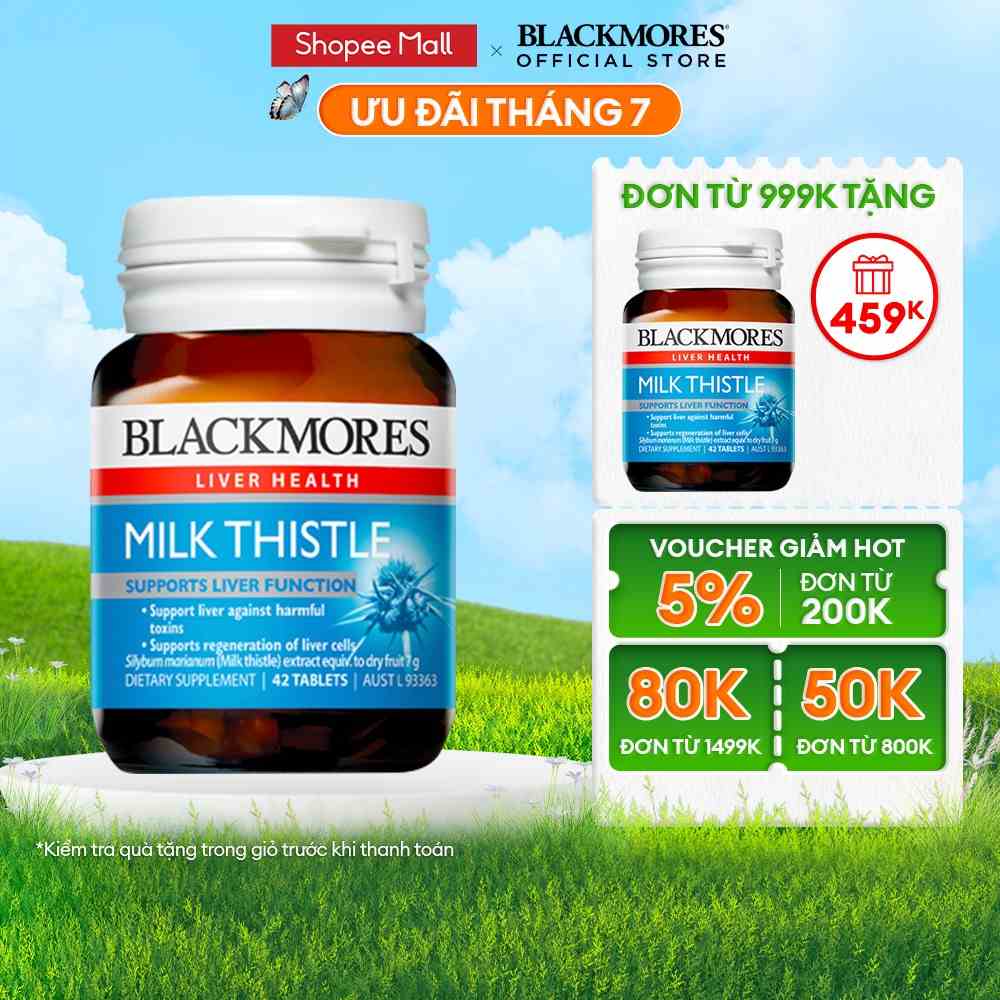 Viên Uống Hỗ Trợ Bảo Vệ Và Phục Hồi Tế Bào Gan Blackmores Milk Thistle Lọ 42 Viên