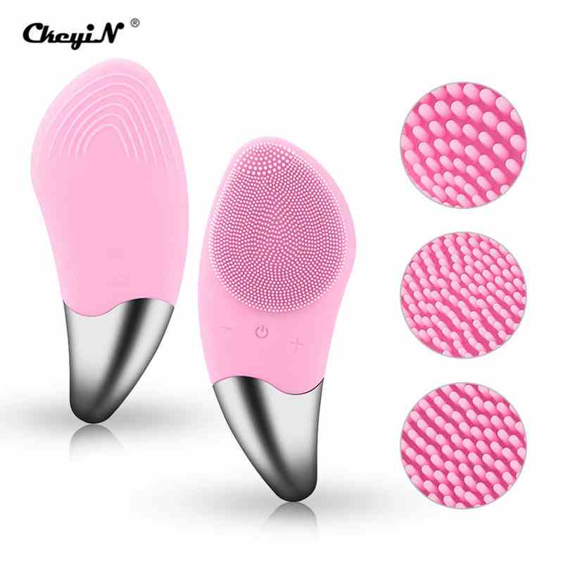 CkeyiN máy rửa mặt đẩy tinh chất, massage mắt bằng silicone chống thấm nước MR336