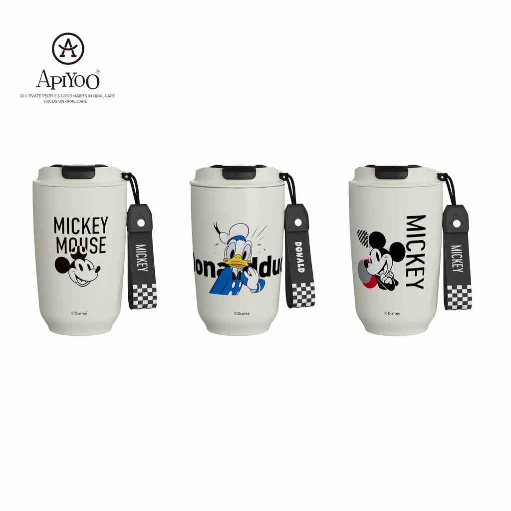 Cốc giữ nhiệt APIYOO đựng cà phê thép không gỉ 316 họa tiết Mickey Disney 400ml