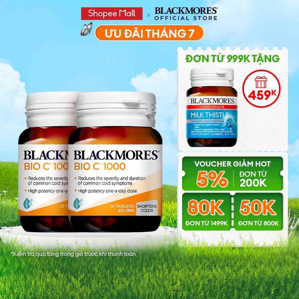 Combo 2 Viên Uống Bổ Sung Vitamin C Blackmores Bio C 1000mg 31 Viên/Lọ