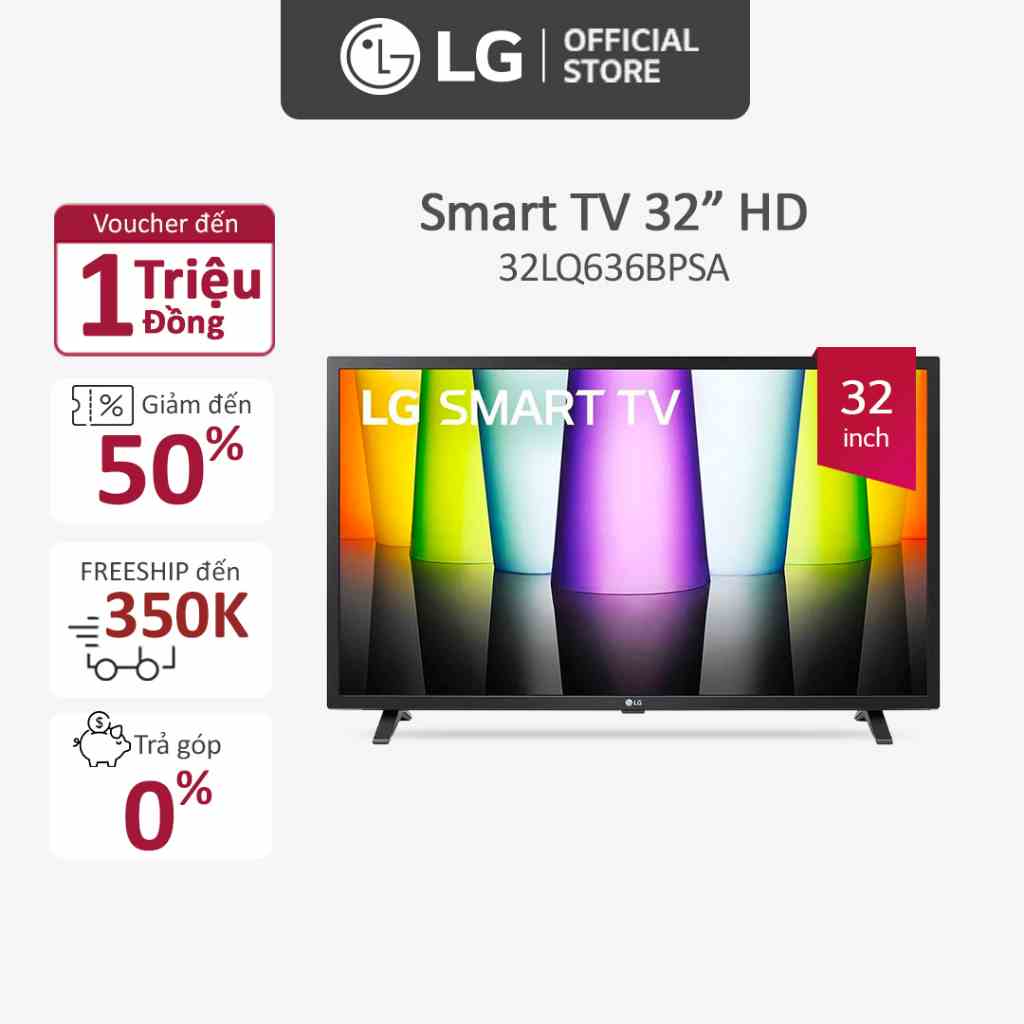 [Mã ELRE2TR giảm 8% đơn 500K] Smart HD Tivi LG 32 inch 32LQ636BPSA (Model 2022) - Miễn phí lắp đặt