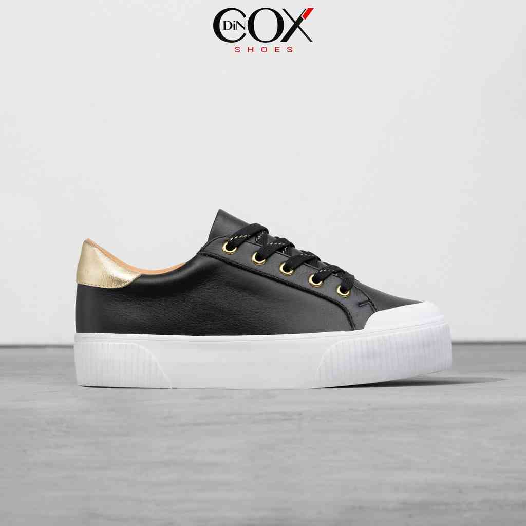 [Mã BMLTA35 giảm đến 35K đơn 99K] Giày Sneaker Nữ Da Bò Thật Sang Trọng DINCOX D31 Black Gold Chính Hãng